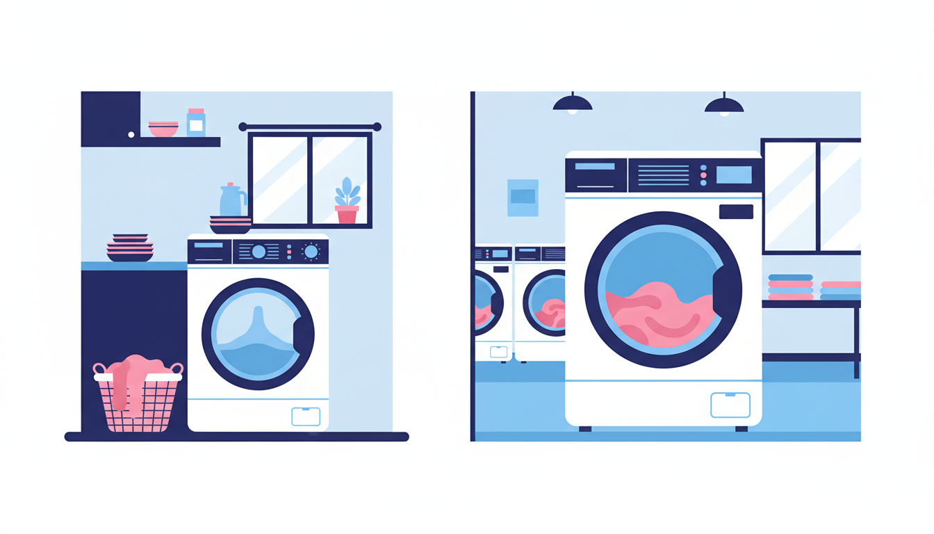 Laundromat vs washing at home comparison
